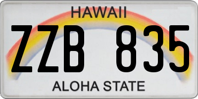 HI license plate ZZB835