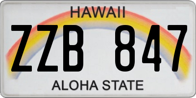 HI license plate ZZB847