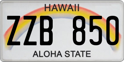 HI license plate ZZB850