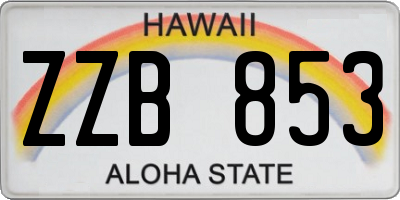 HI license plate ZZB853