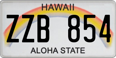 HI license plate ZZB854