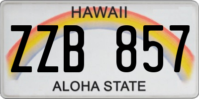 HI license plate ZZB857