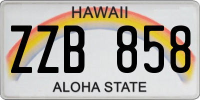 HI license plate ZZB858