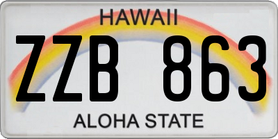 HI license plate ZZB863