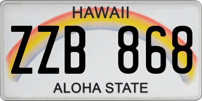 HI license plate ZZB868