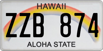 HI license plate ZZB874