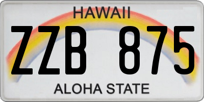 HI license plate ZZB875