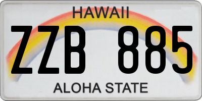 HI license plate ZZB885