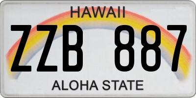 HI license plate ZZB887