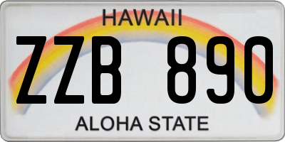 HI license plate ZZB890