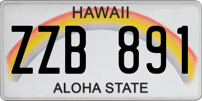 HI license plate ZZB891
