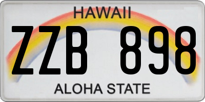 HI license plate ZZB898