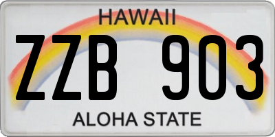 HI license plate ZZB903