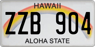 HI license plate ZZB904