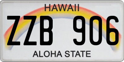 HI license plate ZZB906