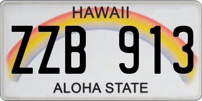 HI license plate ZZB913