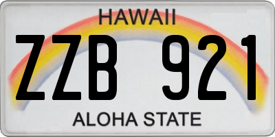 HI license plate ZZB921