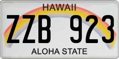 HI license plate ZZB923