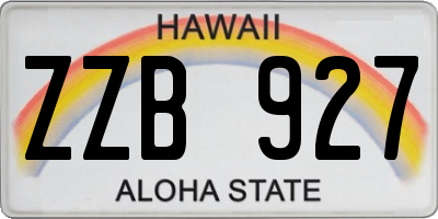 HI license plate ZZB927