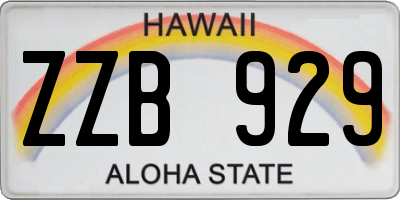 HI license plate ZZB929