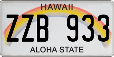 HI license plate ZZB933