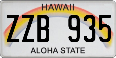 HI license plate ZZB935