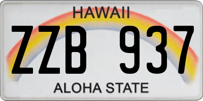 HI license plate ZZB937