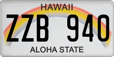 HI license plate ZZB940