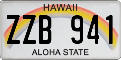 HI license plate ZZB941