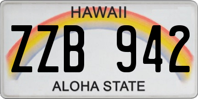 HI license plate ZZB942