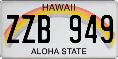 HI license plate ZZB949