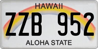 HI license plate ZZB952