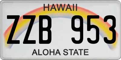 HI license plate ZZB953