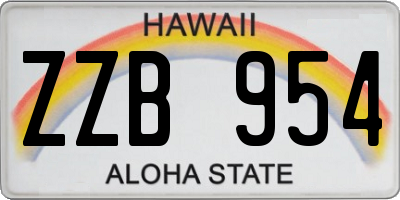 HI license plate ZZB954