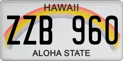 HI license plate ZZB960