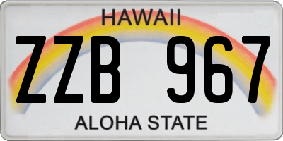 HI license plate ZZB967