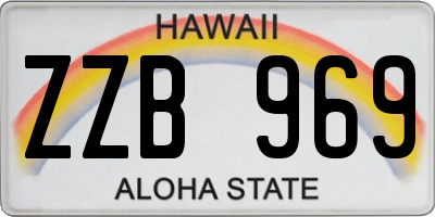 HI license plate ZZB969