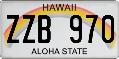 HI license plate ZZB970