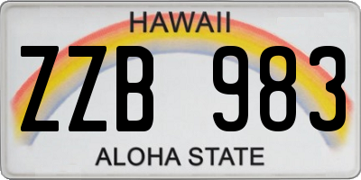 HI license plate ZZB983