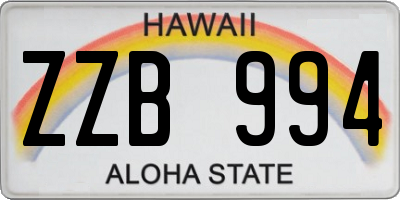 HI license plate ZZB994