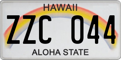 HI license plate ZZC044