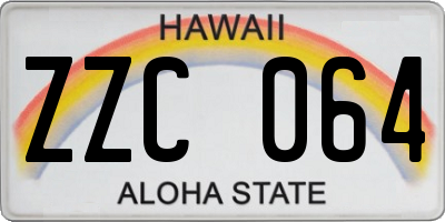 HI license plate ZZC064