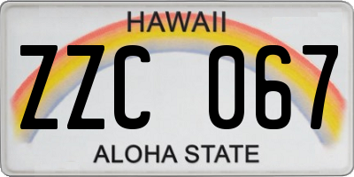 HI license plate ZZC067