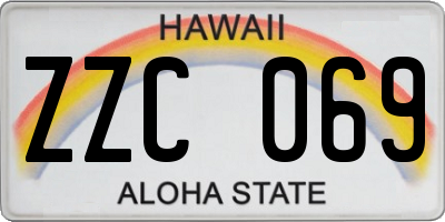 HI license plate ZZC069