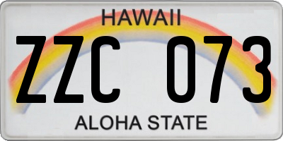 HI license plate ZZC073
