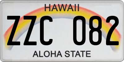 HI license plate ZZC082