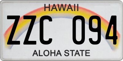 HI license plate ZZC094