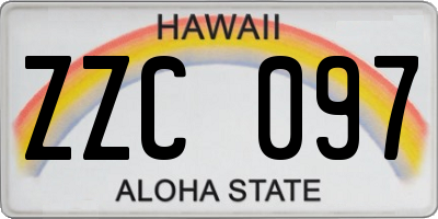 HI license plate ZZC097