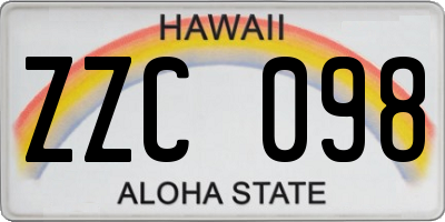 HI license plate ZZC098