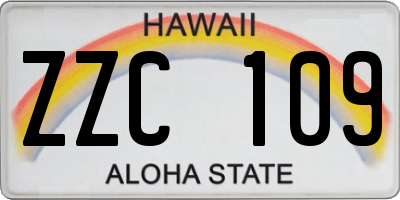 HI license plate ZZC109